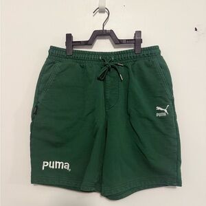 Puma Green Fleece Casual Shorts
